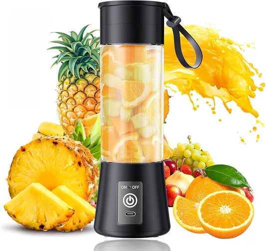 Portable Juicer Blender with 6-Blade, USB Rechargeable, Personal Smoothie Maker, Protein Shake Mixer, Built-In Bottle, for Home, Travel and Gym 400+ bought in past month 60% off